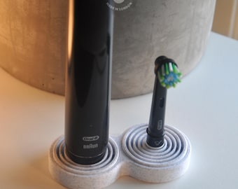 Oral-B electric toothbrush holder with drip tray and stand - Speckled Stone