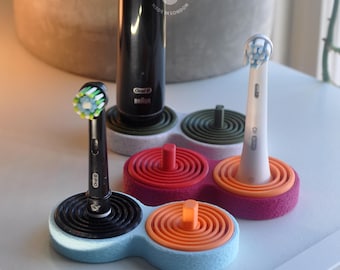 Customisable Oral-B electric toothbrush holder drip tray stand