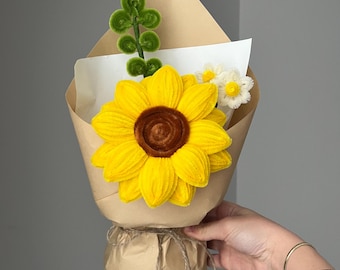 Handgemaakte bloemenboeket pijpreiniger, tulpen, cadeau jubileum, Moederdag, voor haar