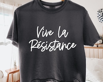 Vive La Resistance Shirt -  Human Rights Boxy T-Shirt Feminist Activist Crop Top Comfort Colors®  Cropped Women Unisex Plus-Size