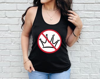 No Kings Tank Top - Anti-Trump Anti-Authoritarian Protest Shirts Women's Sleeveless Shirt Activist Gift