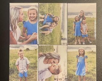 Set of 6 personalized photo magnets