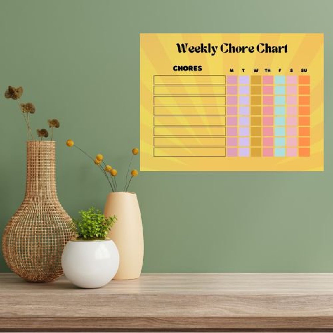 Digital Printable Chore Chart Kids Chart Rewards Chart Planner Calendar