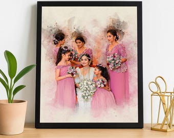 Custom watercolor couple portrait from photo custom couple gift personalized valentine for boyfriend, or couple wedding anniversary gift