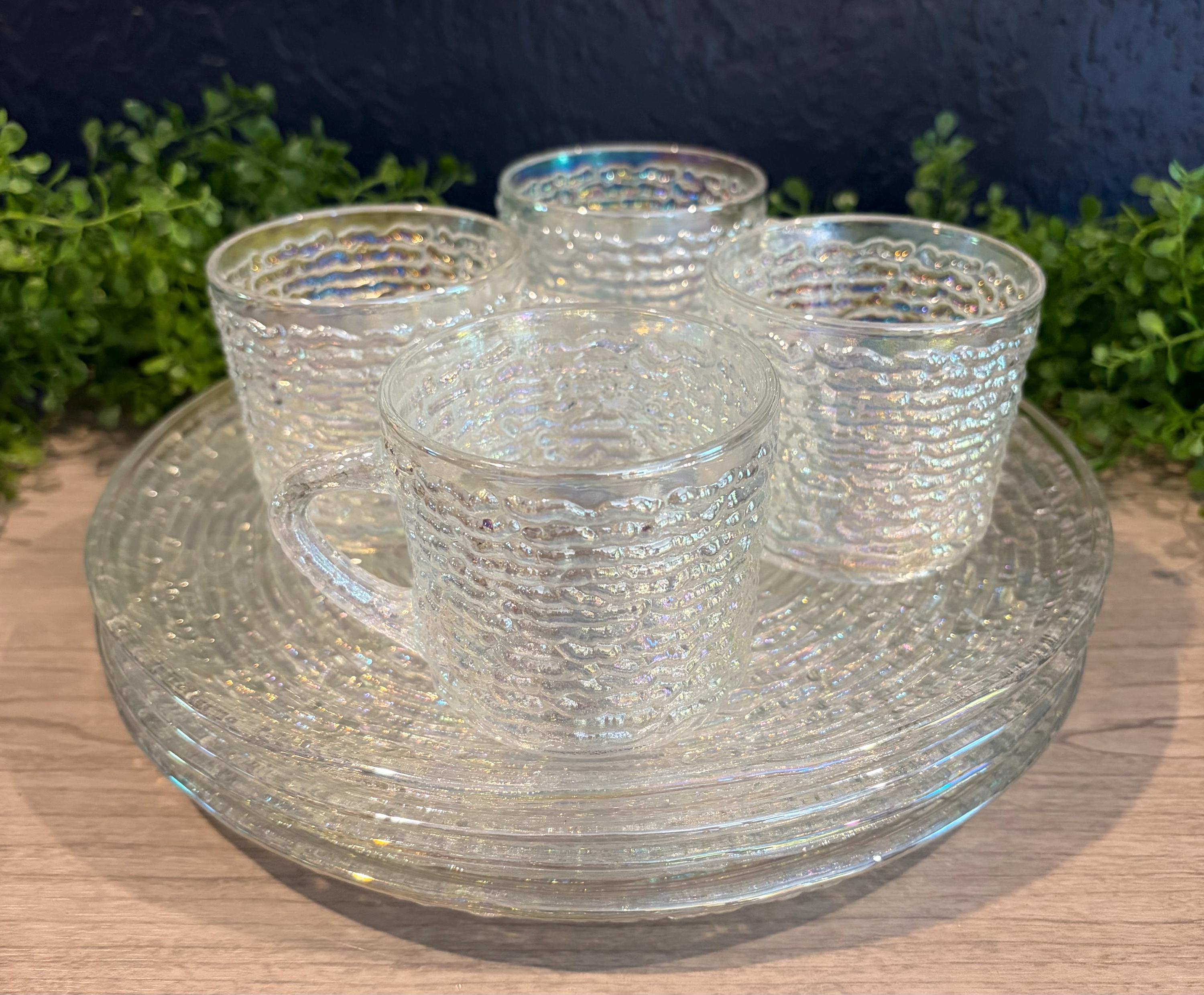 【希少】 Anchor Hocking Aurora Snack Set 8点 Anchor Hocking Aurora - Etsy