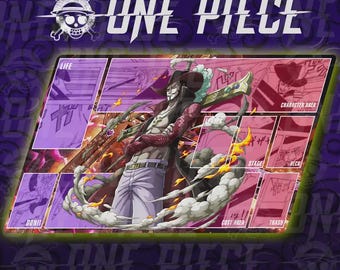 Tapis de jeu une pièce |  mihawk | Tapis de jeu 24 x 14 po. | Configuration de bureau Otaku | Cadeau de tapis de souris anime