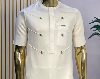 Ensemble caftan brodé pour hommes : vêtements de marié pour mariage africain
