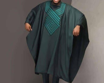 Ensemble Agbada 3 pièces pour homme : vêtements africains, chemise et pantalon