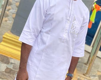 Ensemble caftan brodé pour hommes : vêtements de marié pour mariage africain