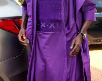 Ensemble Agbada 3 pièces pour homme : vêtements africains, chemise et pantalon