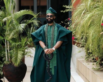 mężczyźni agbada, afrykańska odzież męska, dashiki. koszula agbada i pasujące spodnie
