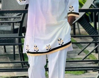 Men's latest Kaftan Set - dashiki African Shirt and Pants