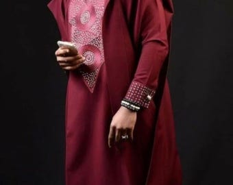 mężczyźni agbada, afrykańska odzież męska, dashiki. koszula agbada i pasujące spodnie