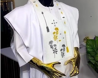 Męski 3-częściowy zestaw Agbada: Odzież afrykańska