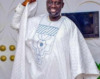 mężczyźni agbada, afrykańska odzież męska, dashiki. koszula agbada i pasujące spodnie