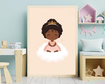Arte de pared para guardería de princesas / Decoración diversa para niñas