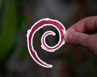 Debian Linux Sticker | Spiral Logo Decal for Laptop & Water Bottle | Sysadmin Server Gift | Premium Vinyl Made in France