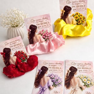 Digitale Karte für Coletero Scrunchie – Geschenk zum Frauentag – Sofort-Download – JPG-Datei – Elegantes Design