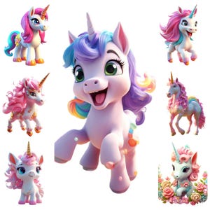 Unicorn PNG Bundle, Cute unicorn png, 44 Unicorn png birthday, unicorn png bundle, unicorn png clipart