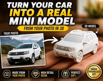Custom 3D Model from Photo, Personalized Miniature, 3D Printed Object, Car House Pet Replica, Custom Figurine, Unique Gift Idea