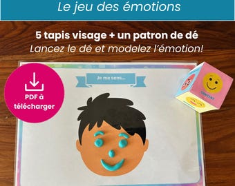 Fun activity about emotions for children aged 3 to 8 | Play-Doh mat | Printable game | Educational PDF in French