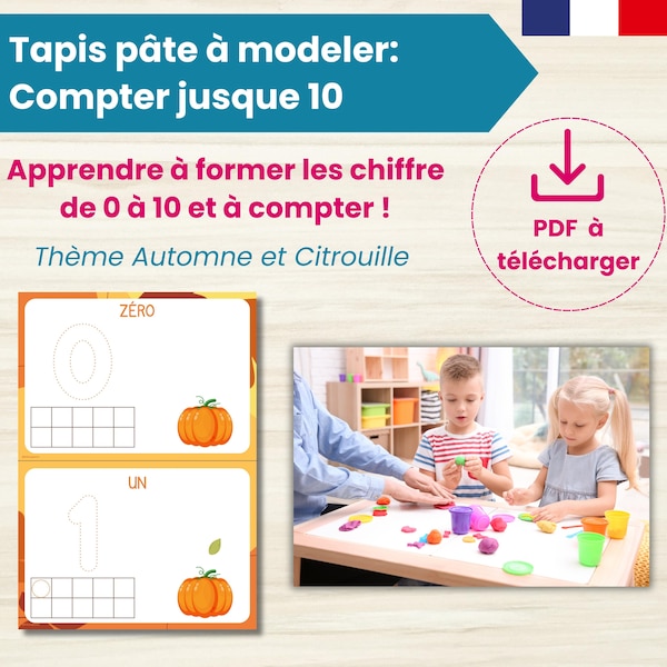 Autumn activity for children - Learn to count from 1 to 10 with modeling clay - preschool - educational PDF to download and print