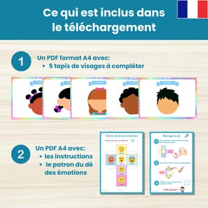 Fun activity about emotions for children aged 3 to 8 | Play-Doh mat | Printable game | Educational PDF in French image 6