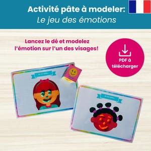 Fun activity about emotions for children aged 3 to 8 | Play-Doh mat | Printable game | Educational PDF in French image 8
