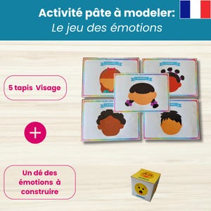 Fun activity about emotions for children aged 3 to 8 | Play-Doh mat | Printable game | Educational PDF in French image 4