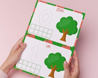 Activity: Learn to count to 10 | Printable playdough mat with apple theme | PDF in French