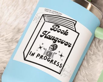 Book Hangover in Progress Sticker | Funny Reader PNG | Bookish Humor Decal | Romance Reader Gift | Kindle Laptop Planner Accessories