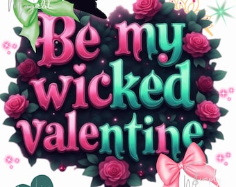Wicked Valentine Coquette PNG Bundle | Witchy Valentine Stickers | Dark Romance Valentine Quotes | Gothic Coquette PNG | 5 Designs