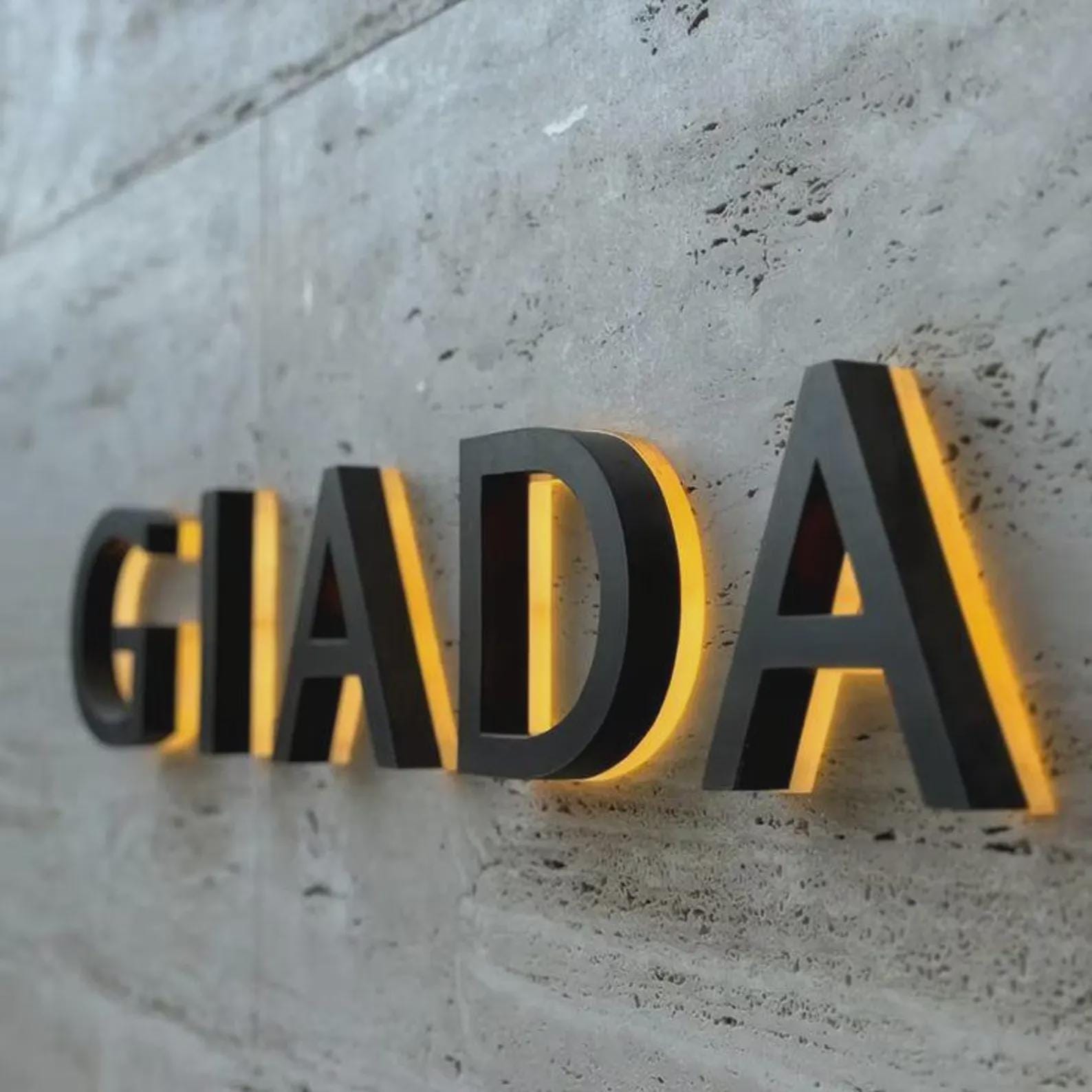 3D Metal Backlit Logo Sign | Custom Business Sign With LED Lights ...