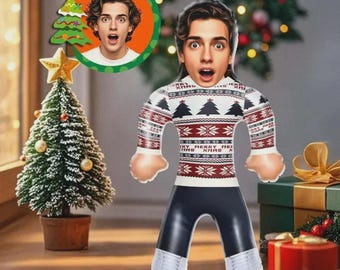 Muñeca inflable con cara personalizada / Divertido regalo navideño inflable / Detalle personalizado para fiestas / Muñeca personalizada para despedidas de soltero/a