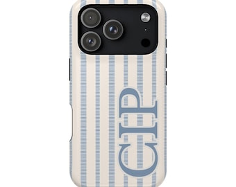 Etui na telefon z inicjałami i monogramem na iPhone'a 16 15 14 13 Shadow Monogram Retro Stripe z personalizowanym magnetycznym etui na telefon z inicjałem