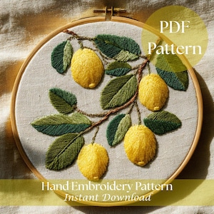 Borduurpatroon citroentak | Citrusringkunst (pdf-patroon)