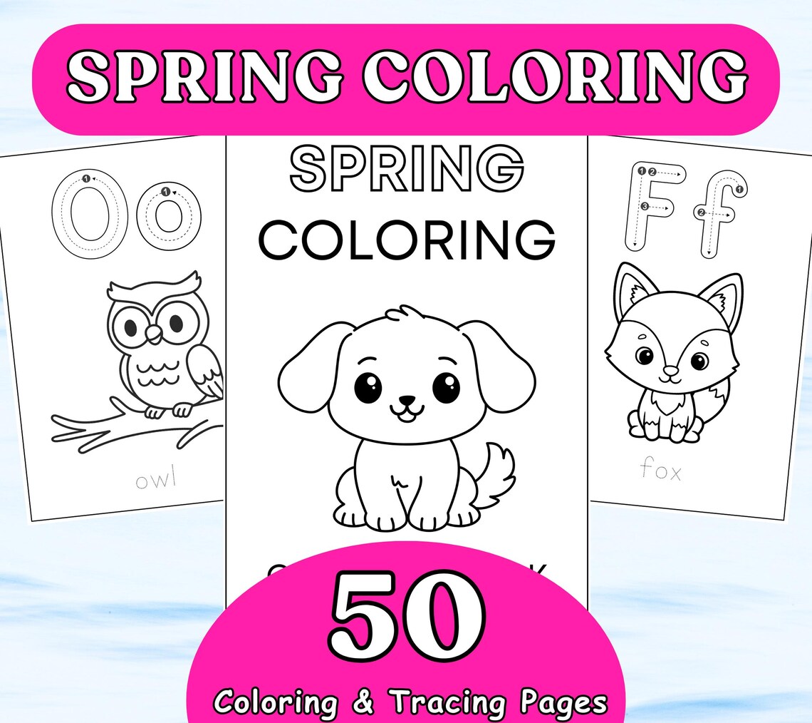 Spring Coloring Pages, Animal Coloring, Kids Coloring Book, Spring ...