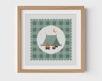 Camping Cross Stitch Pattern