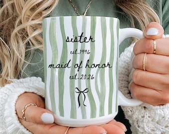 Maid of Honor Proposal Mug – Personalized Sister or Best Friend Matron of Honor MOH Gift, Will You Be My Maid of Honor, Bridesmaid Box