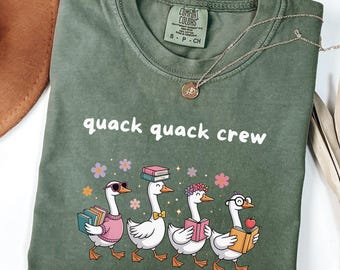 Comfort Colors Reading Tshirt Silly Goose Teacher Shirt Bookish Gifts for Librarian Shirt Book Lover Gift Stamp Shirts Fall Trendy Tshirt