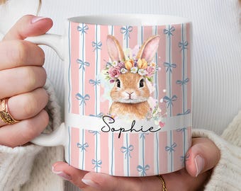 Personalized Rabbit Mug, Easter Bunny Mug, Custom Bunny Mug
