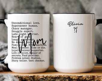 Personalized Mama Mom Coffee Mug, Custom Striped Name Mug Mothers Day Gift