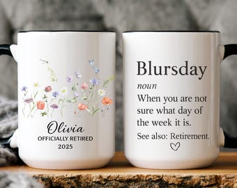 Personalized Retirement Mug For Women, Funny Retired Coffee Cup, Custom Employee Appreciation Gift, Retiring Coworker Gift For Her