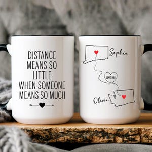Long Distance State To State Mug Long Distance Mom Gift For Mom Personalized Long Distance Friendship Gift Mother Daughter Mugs Moving Away