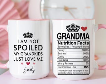 Personalized Grandma Floral Mug, Grandma Coffee Mug, Custom Grandmother Gift, Mother's Day Gift, Nana Mimi Gigi Gift