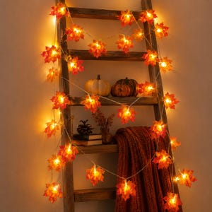 Led-lichtslingers esdoornblad | Gezellige kerstslinger kerstverlichting | Cottagecore-kamerdecoratie herfst