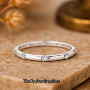 Minimalistische stapelring met diamanten, verfijnde verlovingsring van 925 sterling zilver, dunne trouwring, beloftesring, alledaagse ring voor vrouwen, cadeau