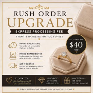 Express Processing Upgrade | Priority Jewelry Order | Custom Ring Rush Service