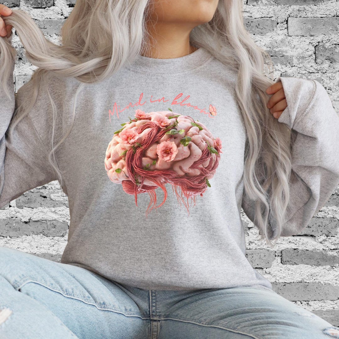 Floral Brain SVG – Mind in Bloom, Mental Health Design (digital ...