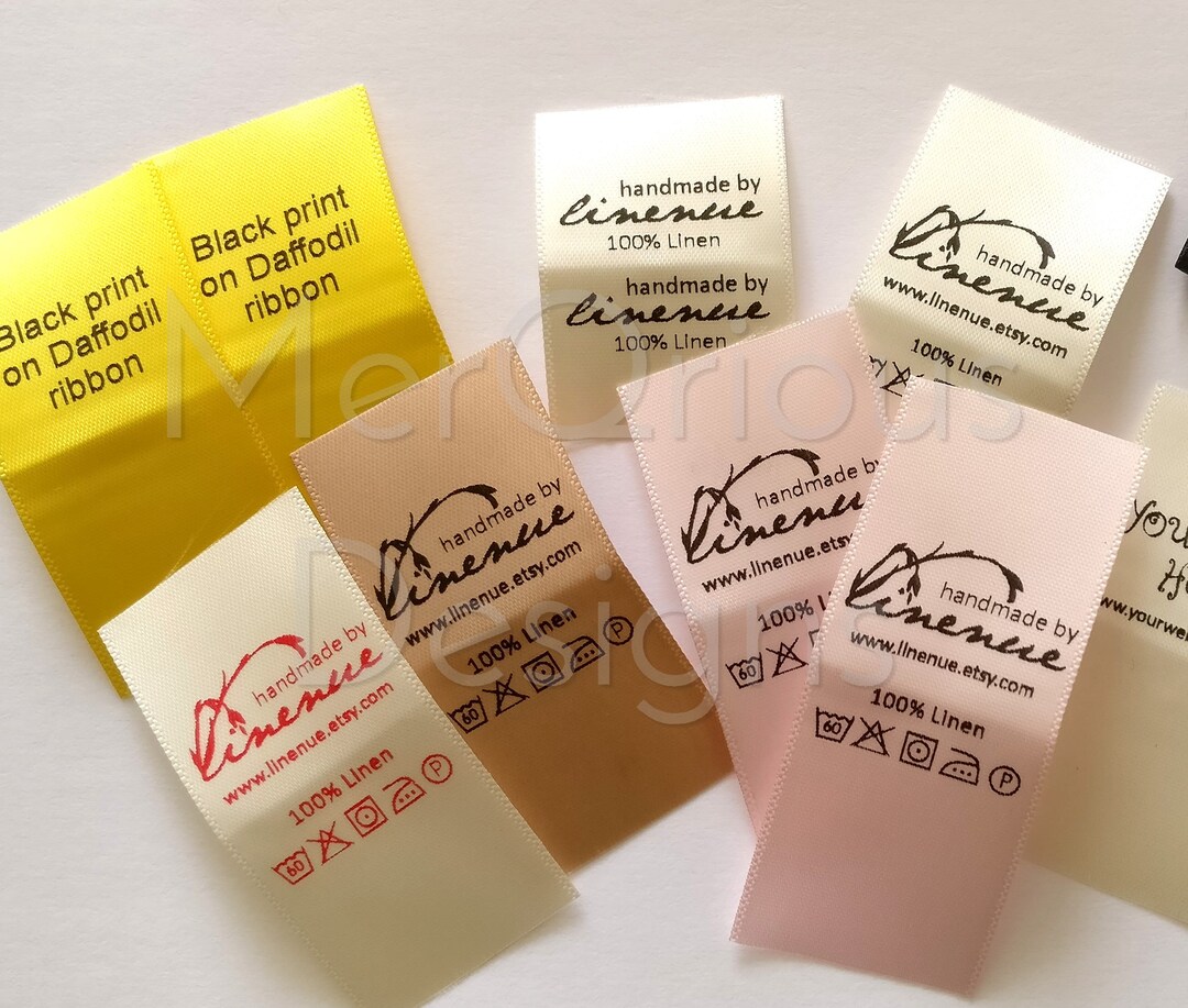 1 Inch 25 Mm Various Colors Satin Labels. Clothing Labels. Personalized
